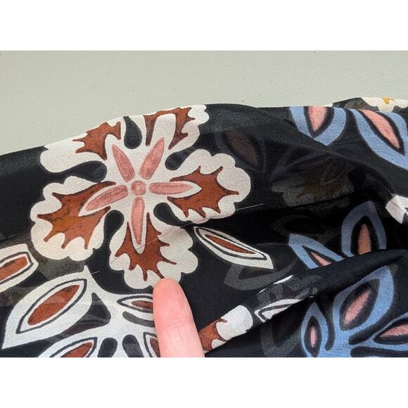 Tory Burch Silk Floral Indie Tiered Maxi Dress Size 0 Hopewell Runs Large #1A459 - Picture 11 of 12